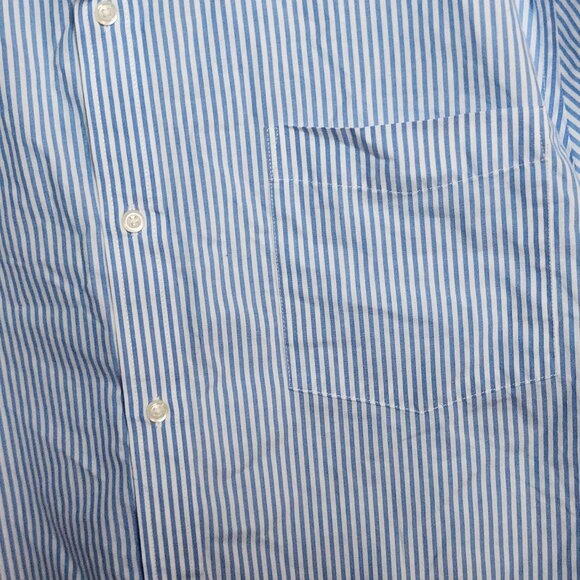 Croft & Barrow Easy Care Blue Stripe SS Button Up Cotton Poly Dress Shirt Sz XXL - Picture 8 of 16